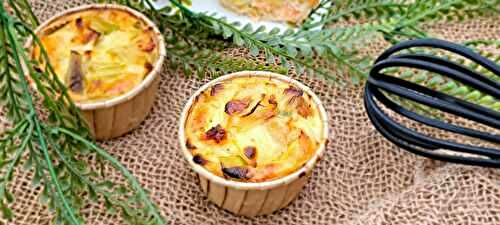 Muffins poireaux et saumon fumé