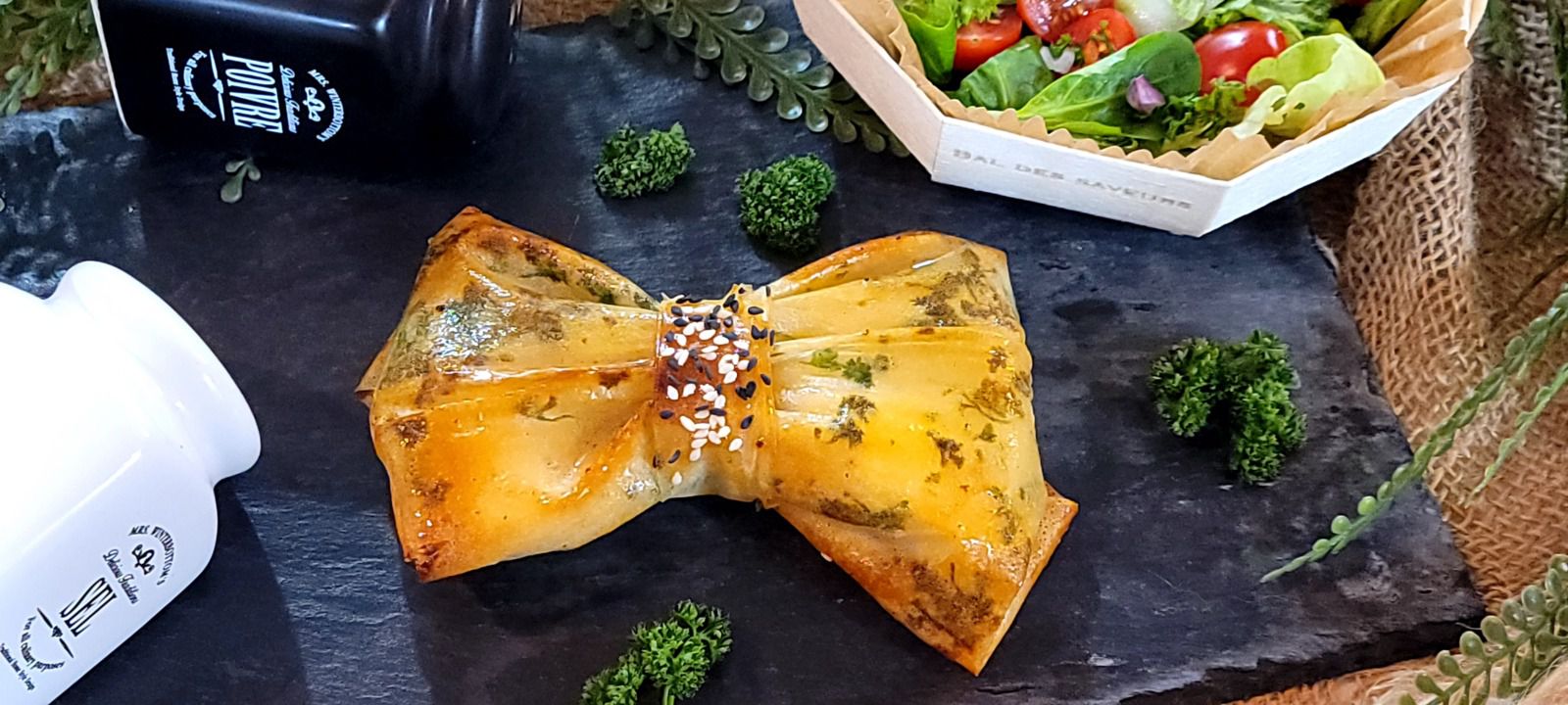 Noeud papillon au chèvre et miel truffes
