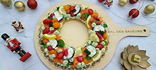 Couronne au saumon fumé, chèvre et crudités