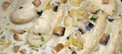 Poulet/champignons/oignons à la crème au cookeo 