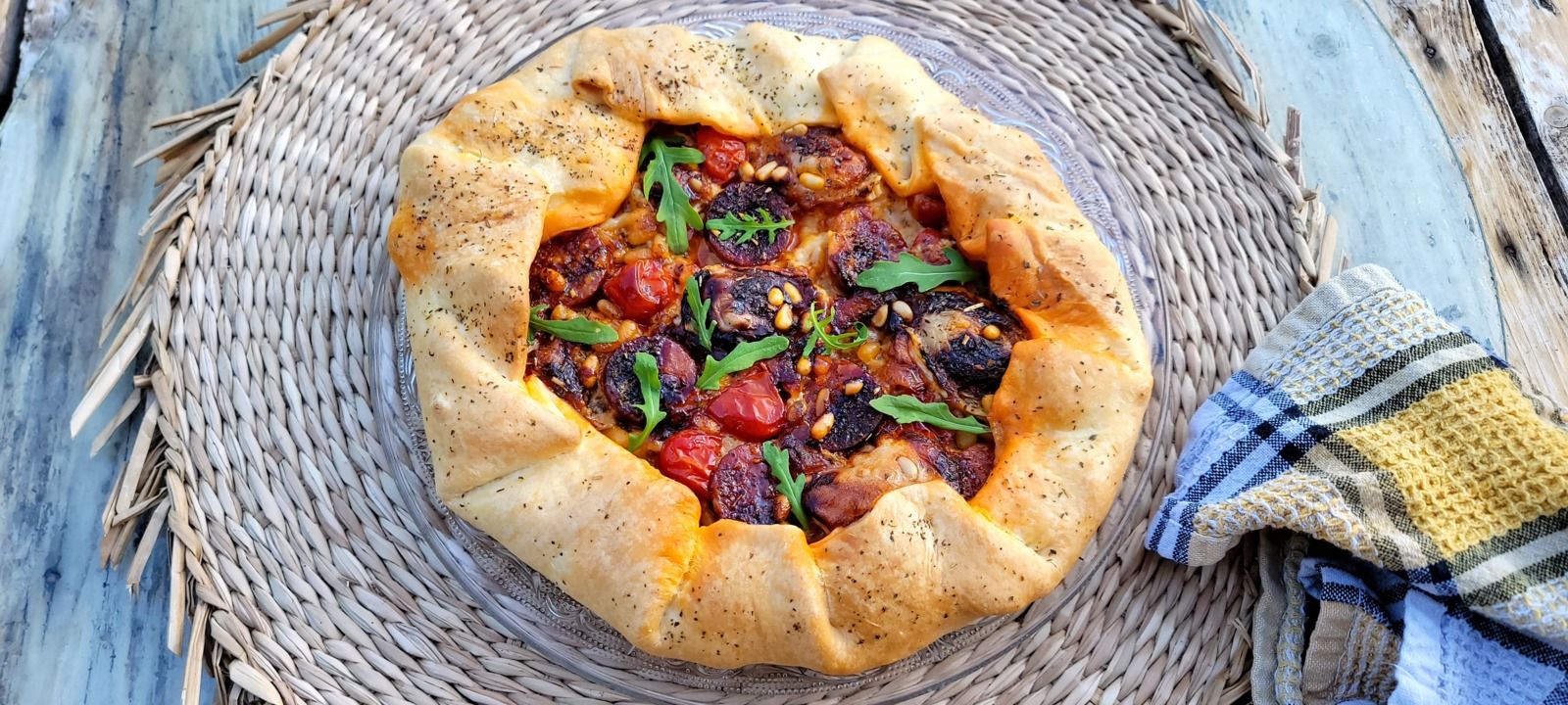 Tarte saumon chèvre chorizo