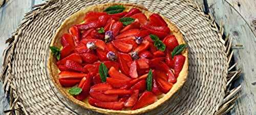 Tarte aux fraises et roses