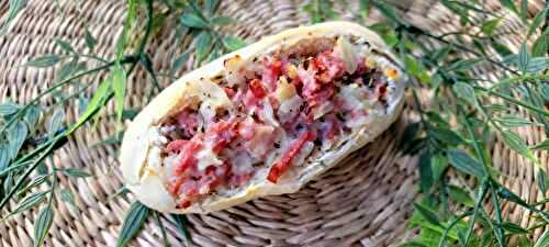 Baguette farcie lardon et fromage