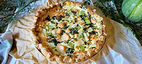 Quiche saumon, courgettes