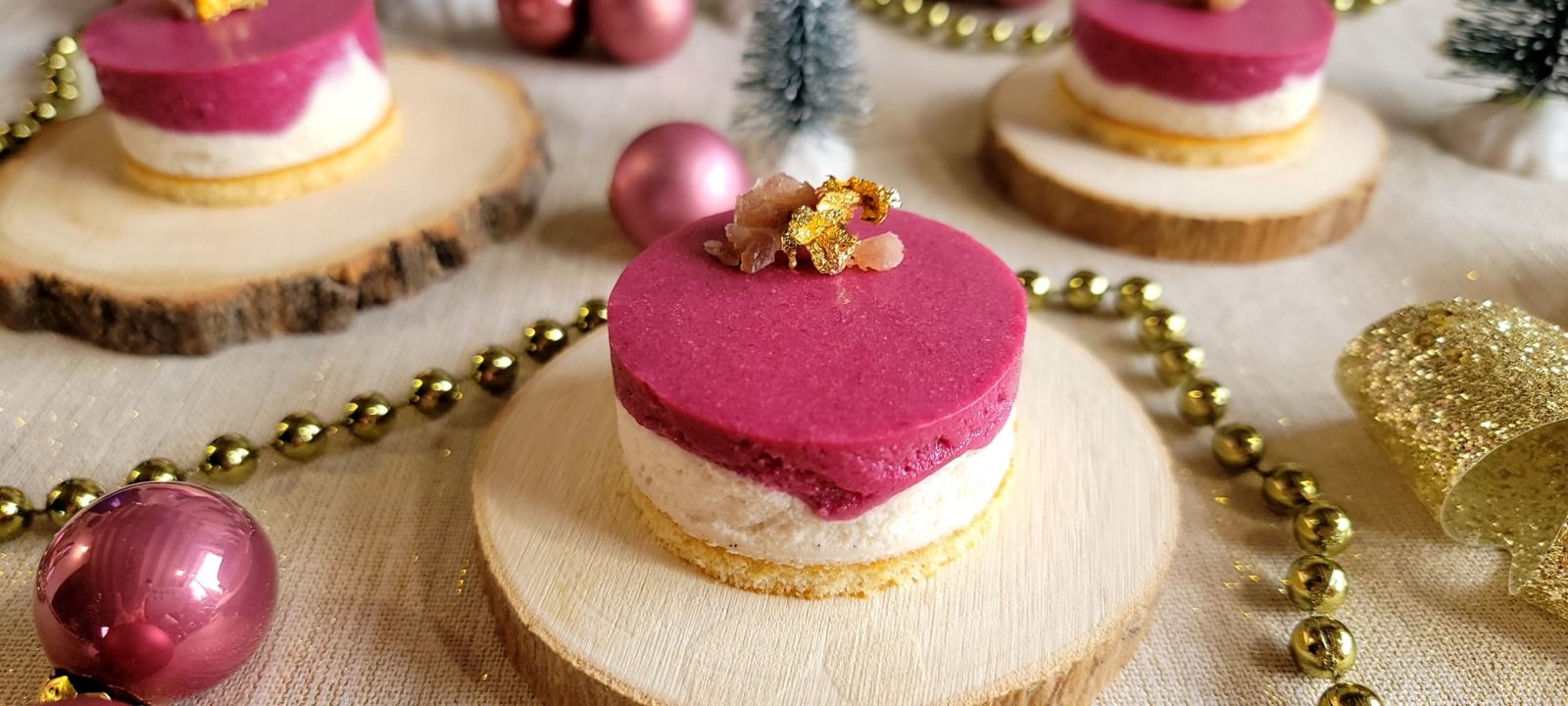 Bavarois en mignardise, marron et cassis