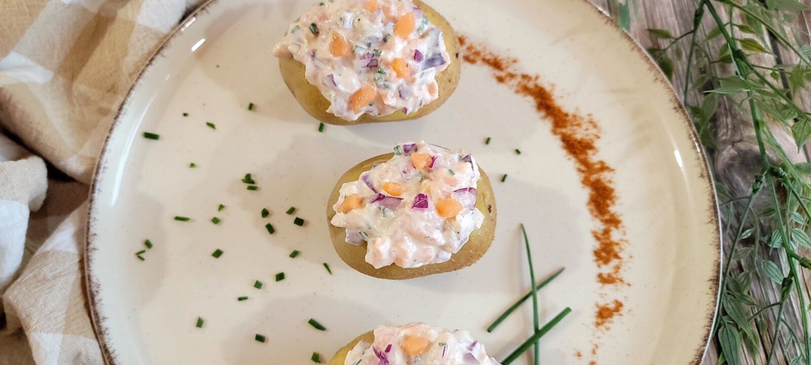 Pommes de terre farcies au saumon