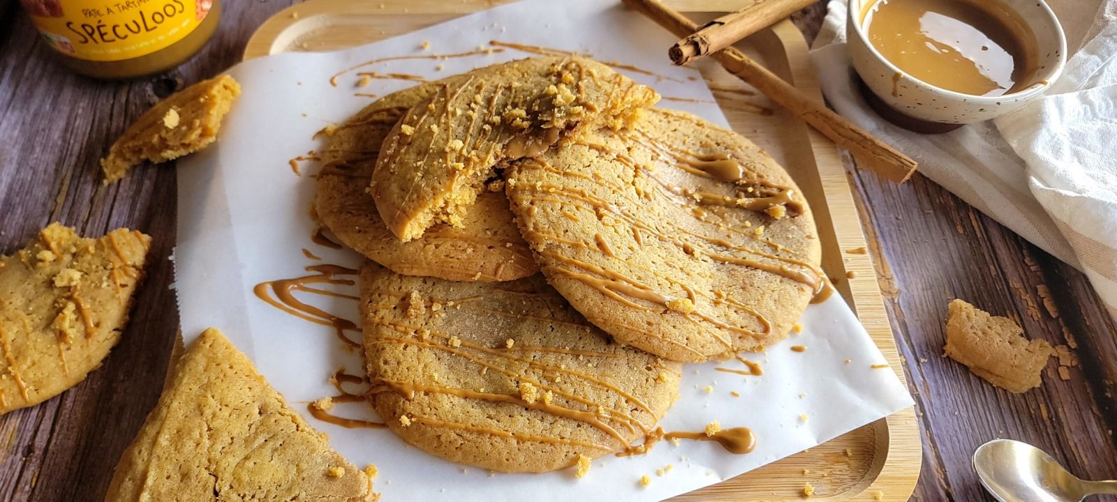 Cookies au spéculoos coeur coulant