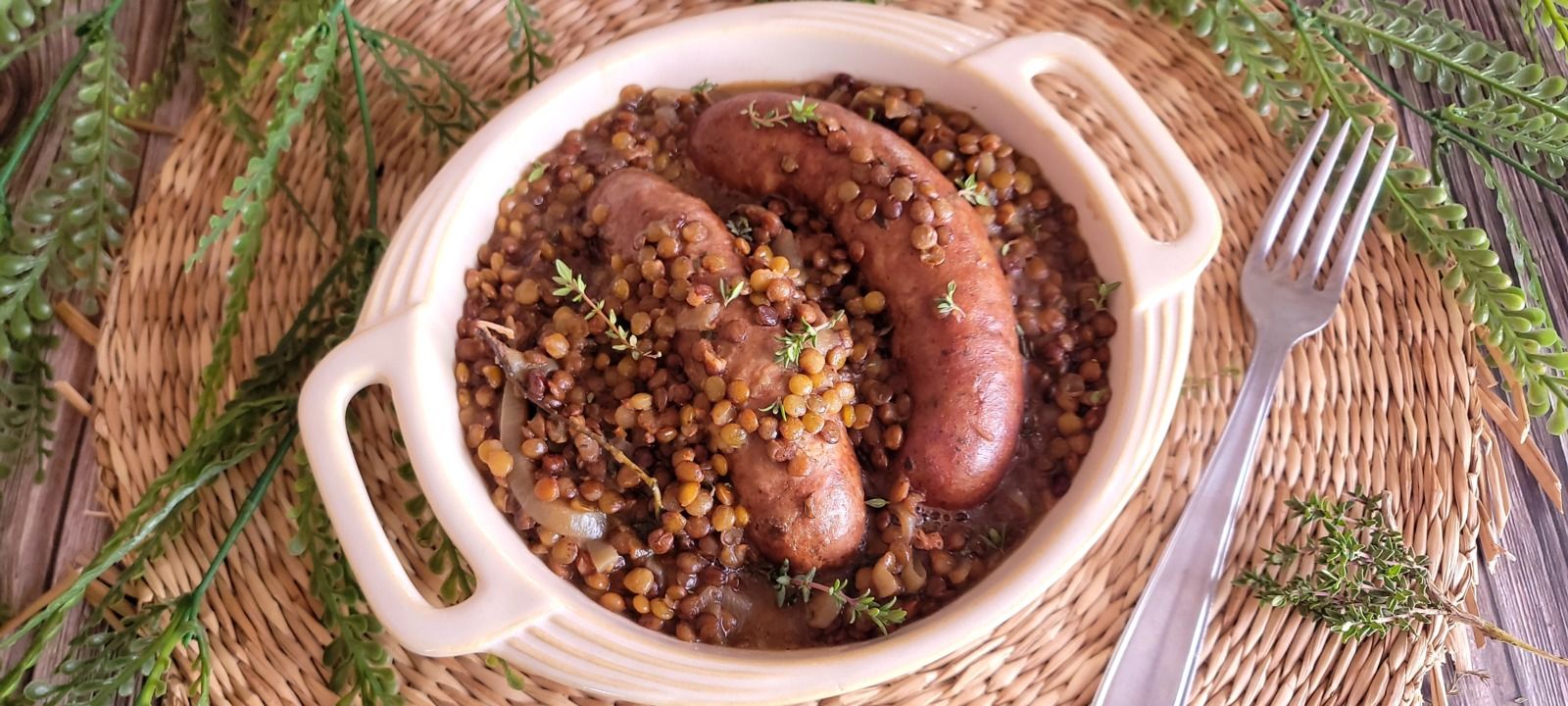 Lentilles saucisse de Toulouse au Cookéo
