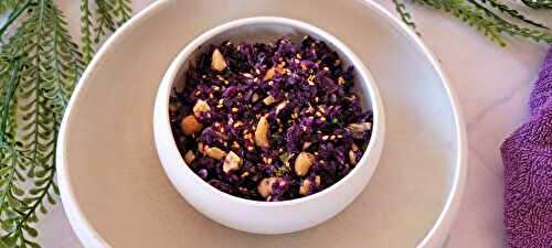 Salade de chou rouge au citron et sésame