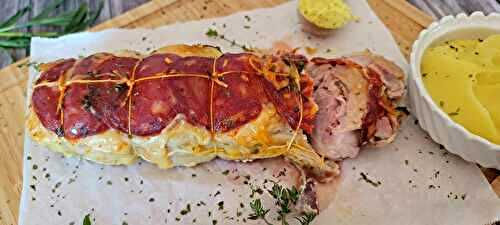 Filet mignon de porc, chorizo, poitrine fumée et tomates