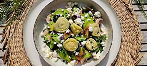 Salade de tétragone, crudités et feta