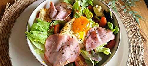 Salade fêta au miel et œuf confit
