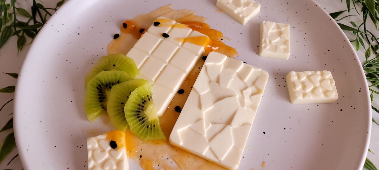 Tablette de panna cotta aux fruits de la passion