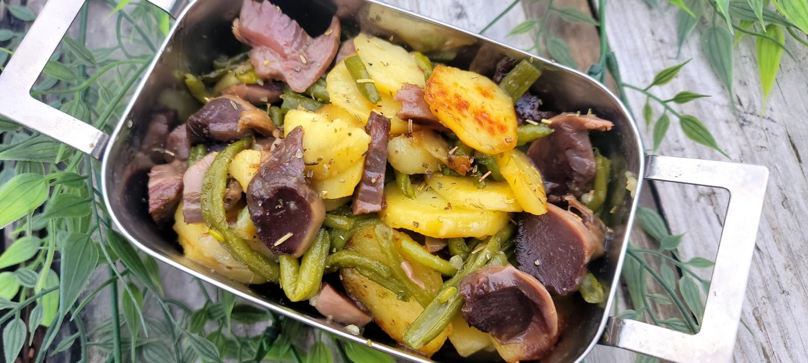 Poêlée rustique aux gésiers de canard confits