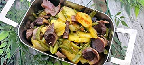 Poêlée rustique aux gésiers de canard confits 