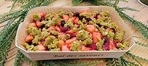 Crumble fruits rouges pistache