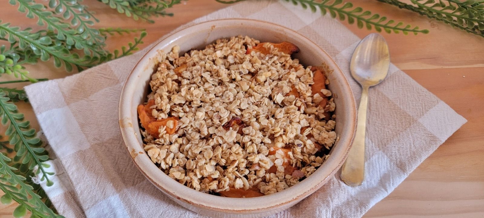 Crumble abricots flocons d'avoine - cuisson à l'AirFryer