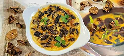 Crème safranée aux mousserons