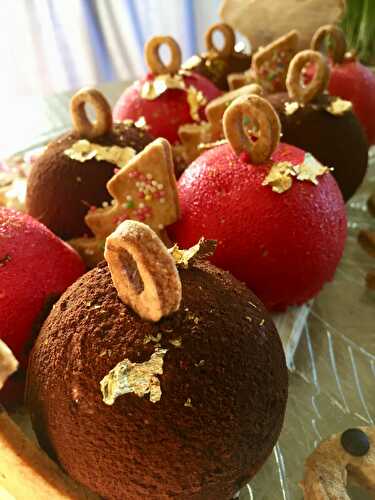 Bûche en boules de noël au tiramisu revisité