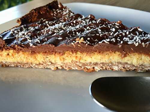 Tarte aux flocons d'avoine banane ,chocolat et noix de coco (sans gluten)