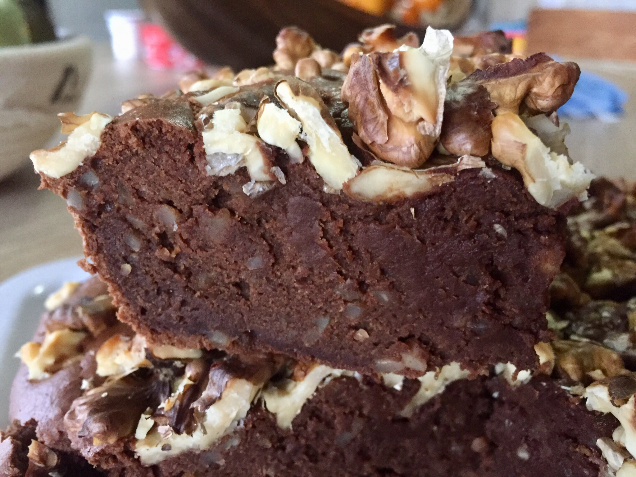 Brownie au chocolat , butternut et noix 