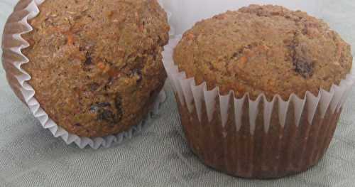 Muffins au son, aux carottes et aux raisins secs