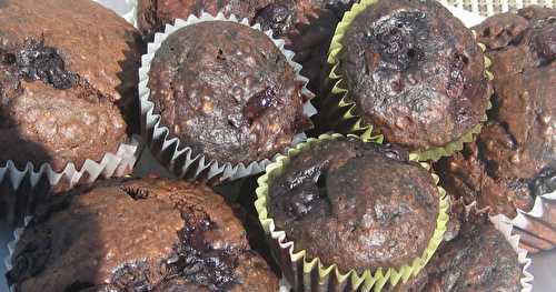 Muffins géants au chocolat noir et bleuets