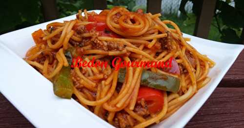 Spaghetti au boeuf haché, sauce tomate
