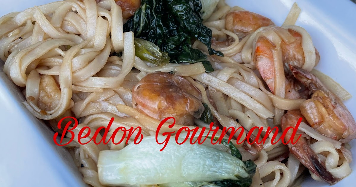 Nouilles asiatiques aux crevettes et bok choys