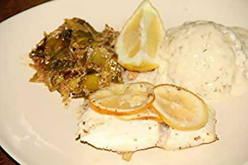 CABILLAUD CITRON ET GINGEMBRE EN PAPILLOTE ET SA FONDUE DE POIREAUX