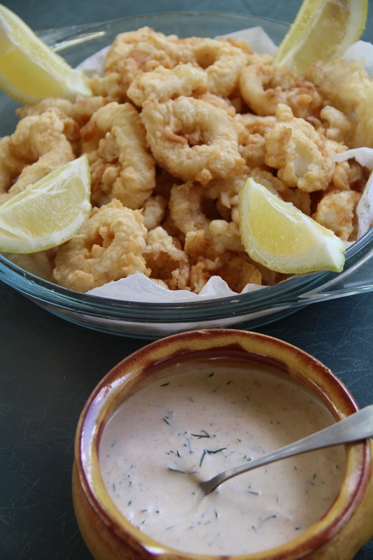 CALAMARS A LA ROMAINE SAUCE A L'ANETH