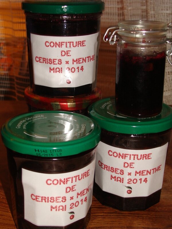 CONFITURE DE CERISES A LA MENTHE