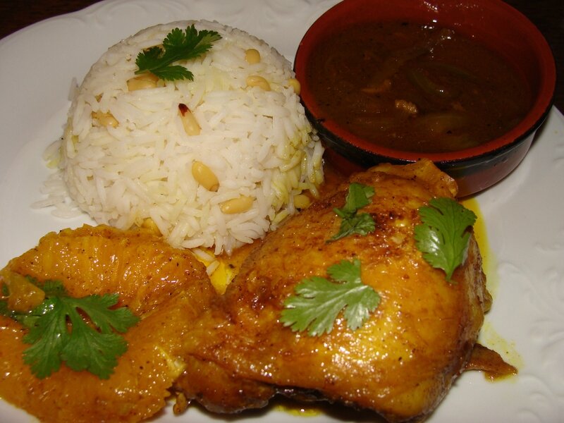 CUISSES DE POULET A L'ORANGE ET AU CURRY