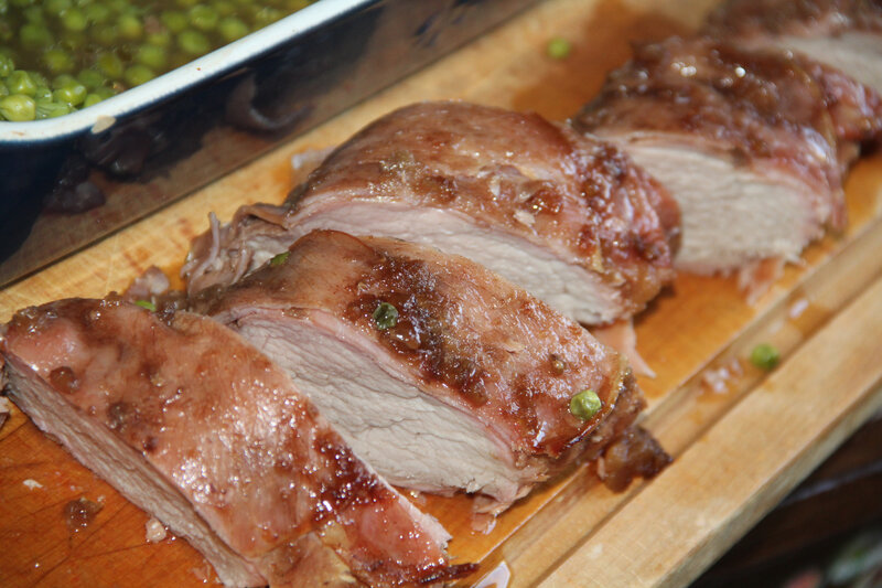 FILETS DE PORC EN CROUTE DE BACON CARAMELISES A L’ERABLE, GELEE DE POMMES ET BALSAMIQUE