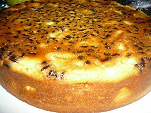 GATEAU FONDANT AUX POMMES ET PEPITES DE CHOCOLAT