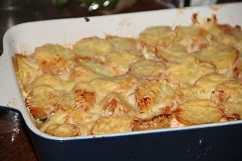 GRATIN CREMEUX DE SAUMON, EPINARDS ET POMMES DE TERRE