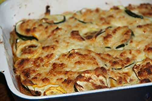 GRATIN DE BAGUETTE, CHEVRE ET COURGETTES