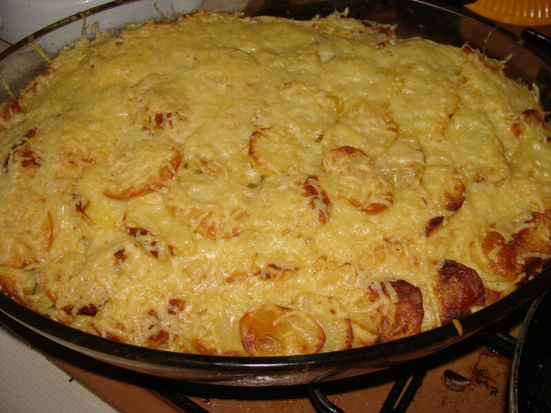 GRATIN FONDANT POMMES DE TERRE RIC0TTA CIBOULETTE