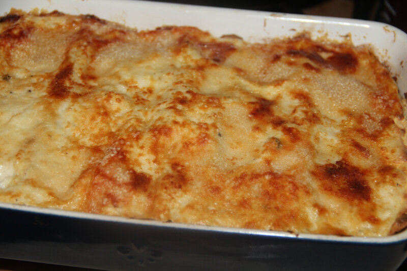 LASAGNES AU SAUMON FRAIS, EPINARDS ET CHAMPIGNONS