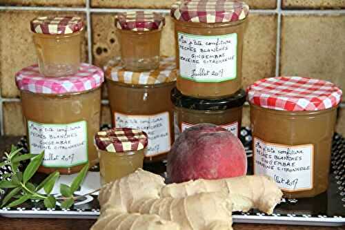 MA CONFITURE DE PECHES BLANCHES, GINGEMBRE ET VERVEINE CITRONNELLE