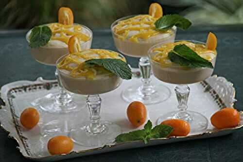 MOUSSE AU CHOCOLAT BLOND ET SON COULIS DE KUMQUATS