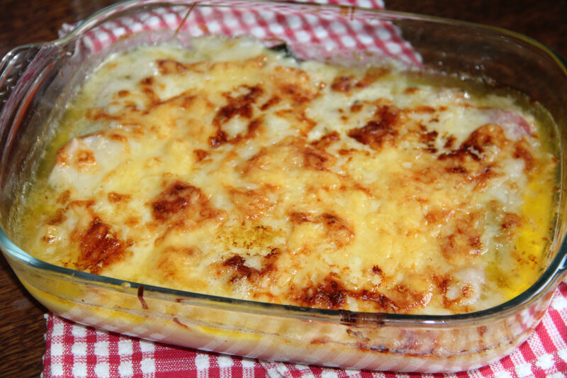 POIREAUX ENROBES AU LARD GRATINES AU COMTE