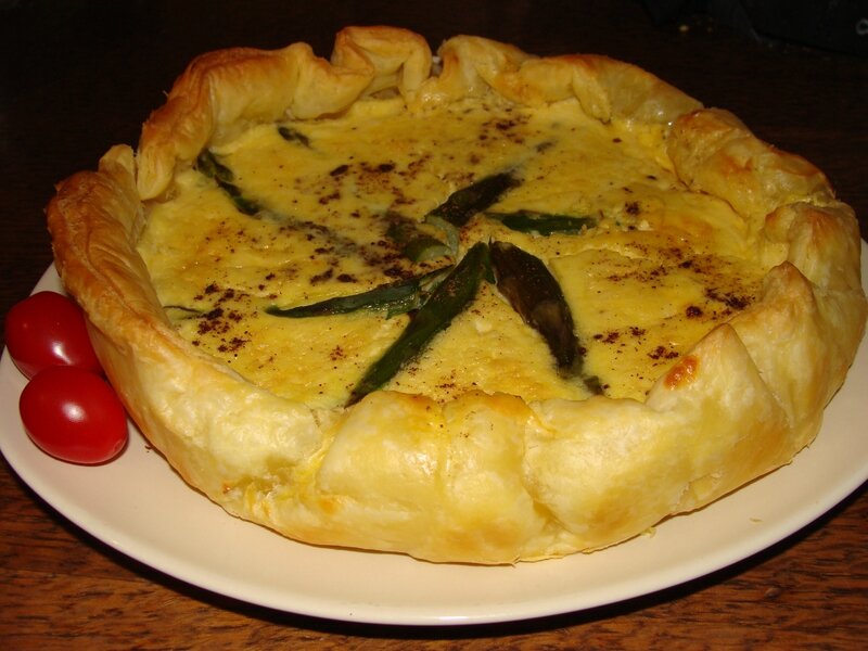 QUICHE AUX ASPERGES VERTES ET AU CRABE