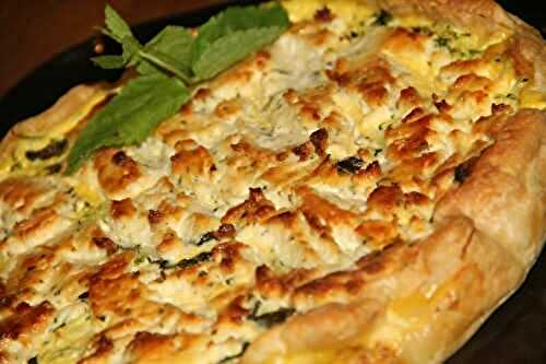 QUICHE AUX COURGETTES, BOURSIN ET MENTHE