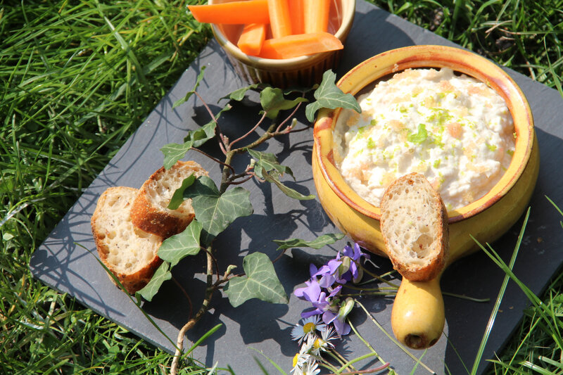 RILLETTES DE MERLU AU FROMAGE FRAIS, GINGEMBRE ET AGRUMES