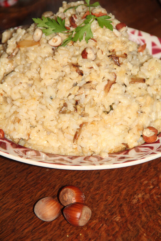 RISOTTO AUX CEPES, PARMESAN ET NOISETTES