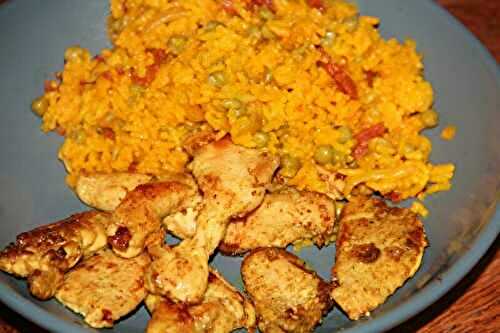 RIZ SAUTE, POULET EPICE, ACCENTS HISPANIQUES