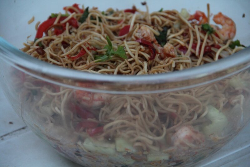 SALADE DE NOUILLES CHINOISES AUX CREVETTES