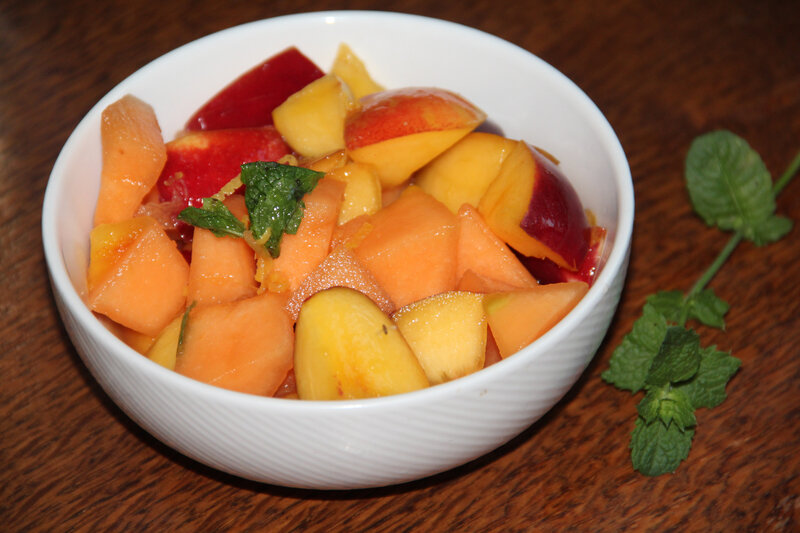 SALADE NECTARINES ET MELON PARFUMS MENTHE ET CITRON