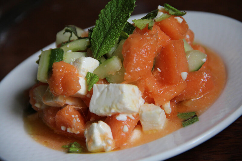 TARTARE DE MELON, FETA, CONCOMBRE ET MENTHE